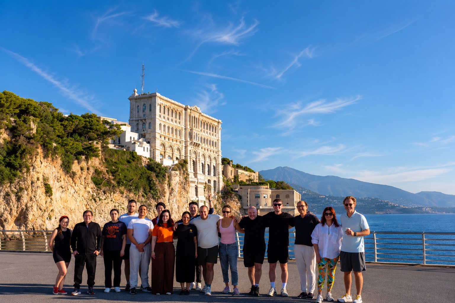 The K2 team in front of the Oceanographic Museum, Monaco